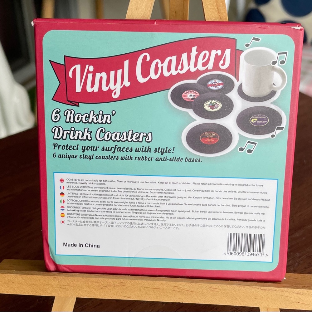 Retro Rockabilly Vinyl Coasters - Picture 3 of 5